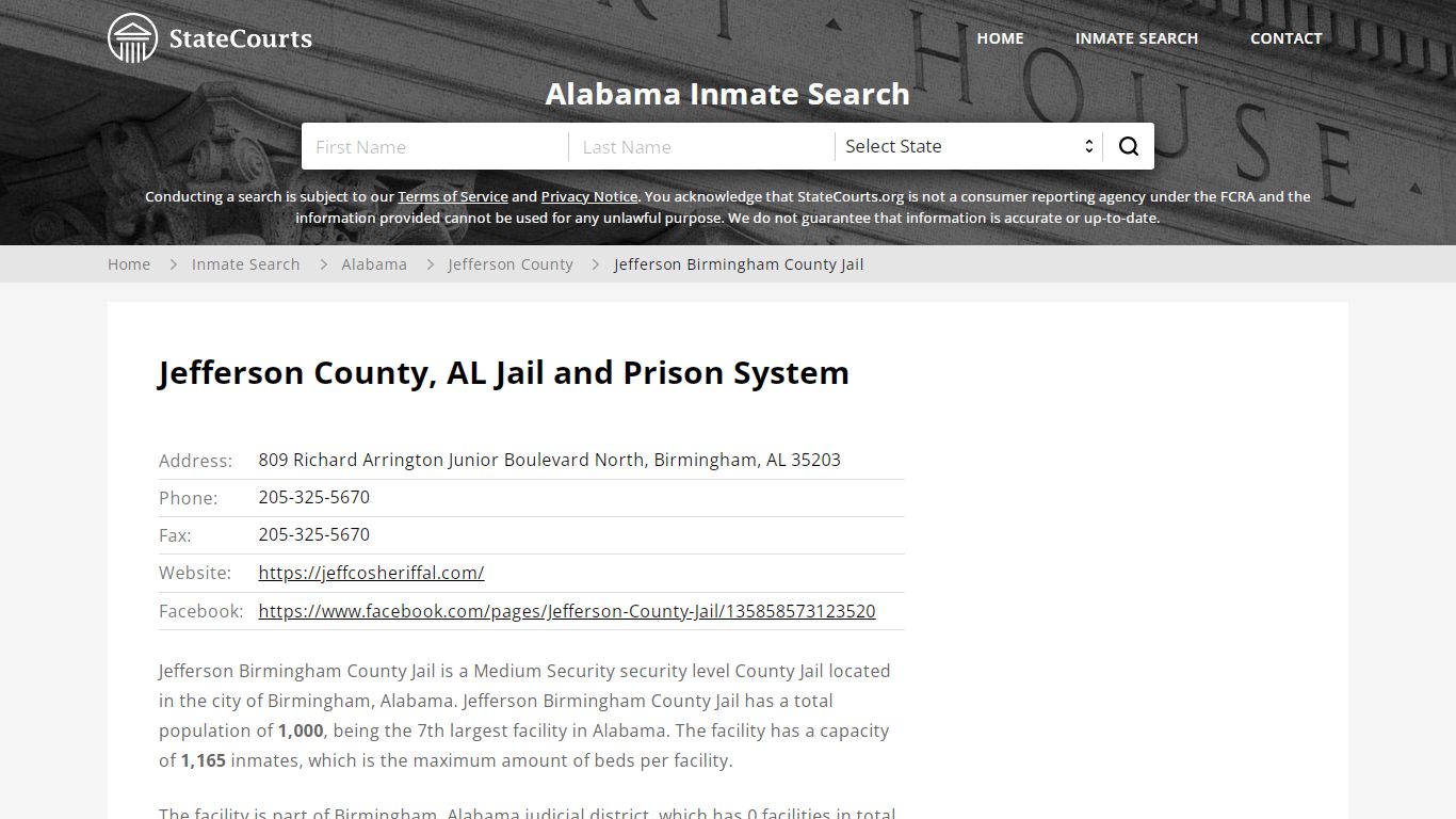 Jefferson Birmingham County Jail Inmate Records Search ...