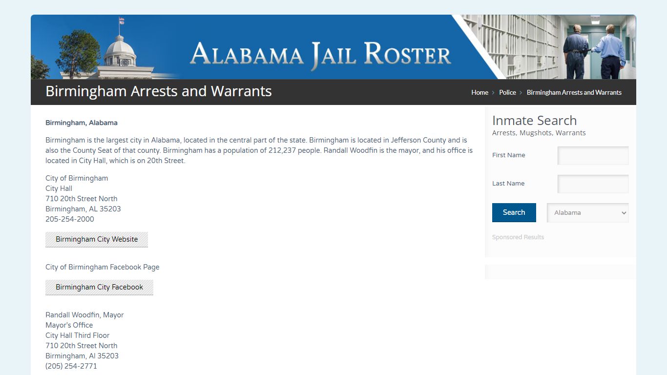 Birmingham Arrests and Warrants | Alabama Jail Inmate Search